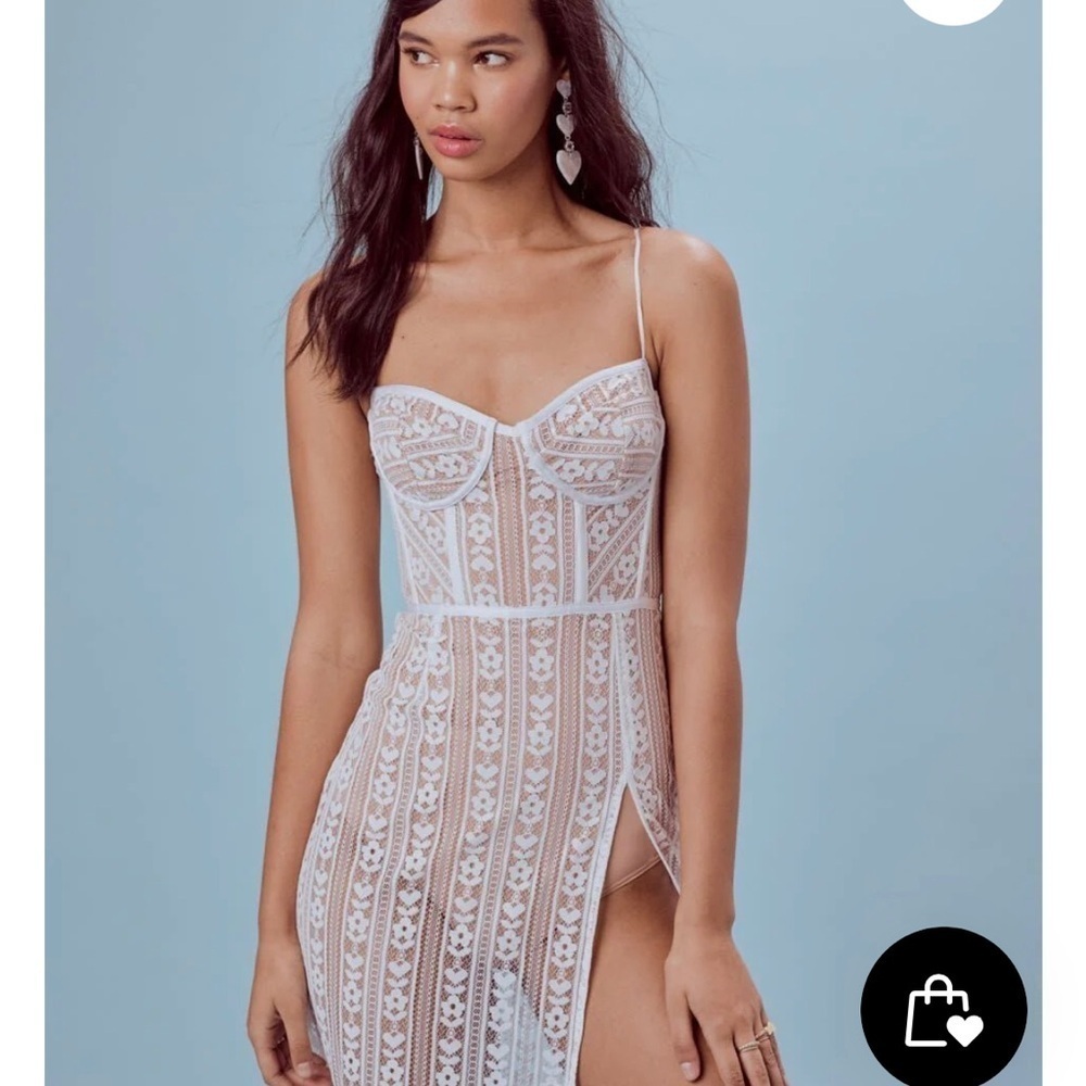 Elegant White Lace Slip Dress by For Love of Lemons. Sexy